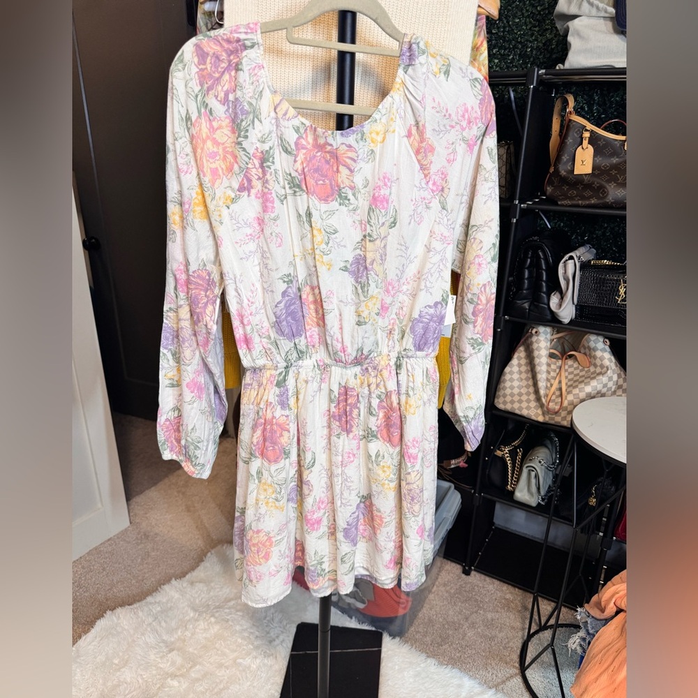 H&M Divided Floral Open-Back Mini Dress (Size M)